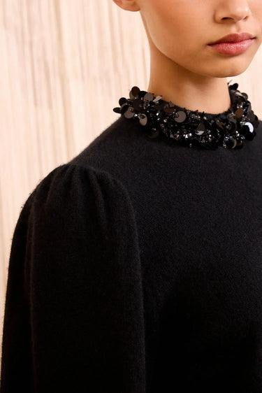 Kalani Embroidered Cashmere Long Sleeve Pullover-SWEATERS & CARDIGANS-Ulla Johnson-Debs Boutique